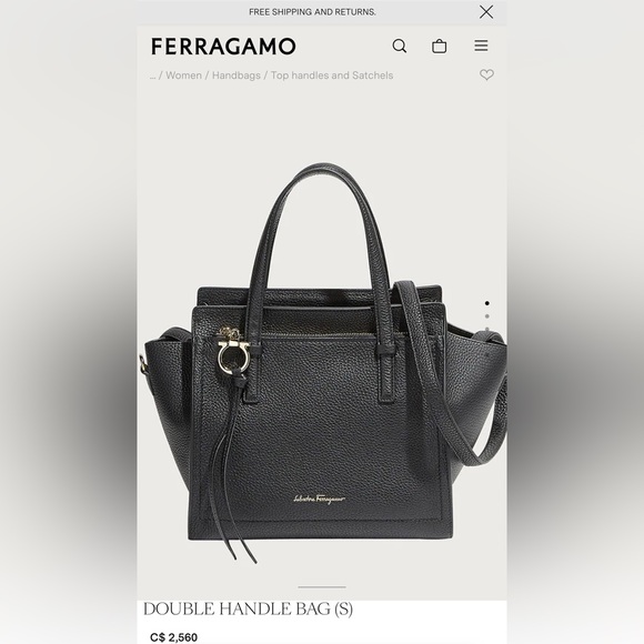Ferragamo Double Handle Bag- Authentic - Picture 7 of 8